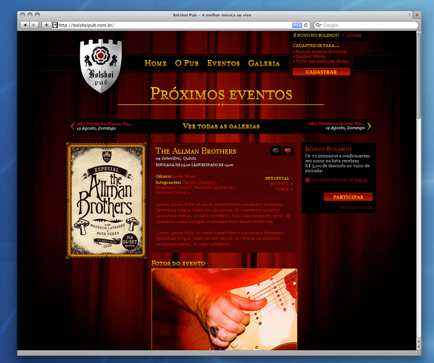 Bolshoi pub web site 2008