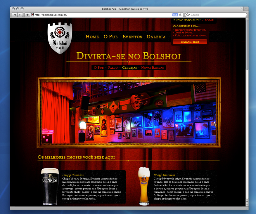 Bolshoi pub web site 2008